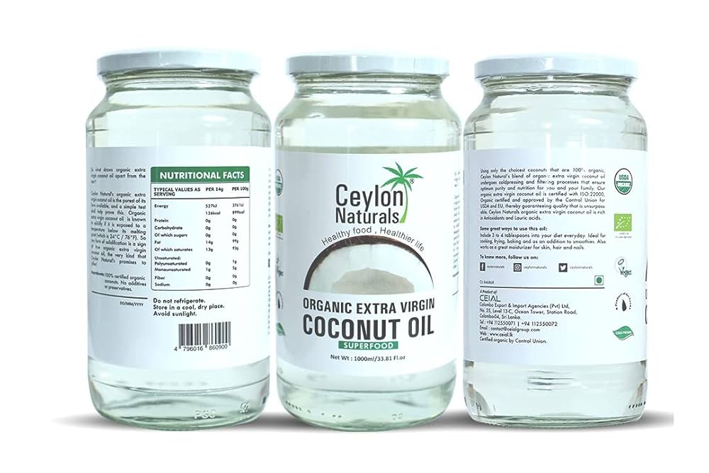 Ceylon Organic Extra Virgin Coconut Oil - 1 Liter